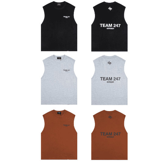 Represent 247 Digital Print Sleeveless Vest Cotton Loose Sports Waistcoat for Men