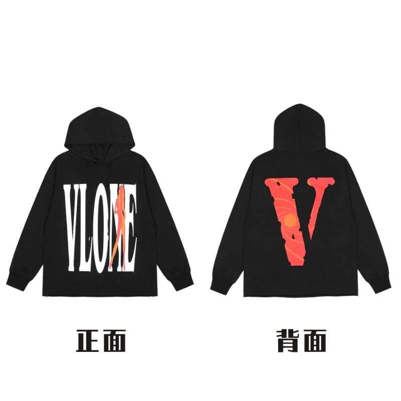 VLONE x Juice WRLD Big V Hoodie for Men and Women High Street Fashion