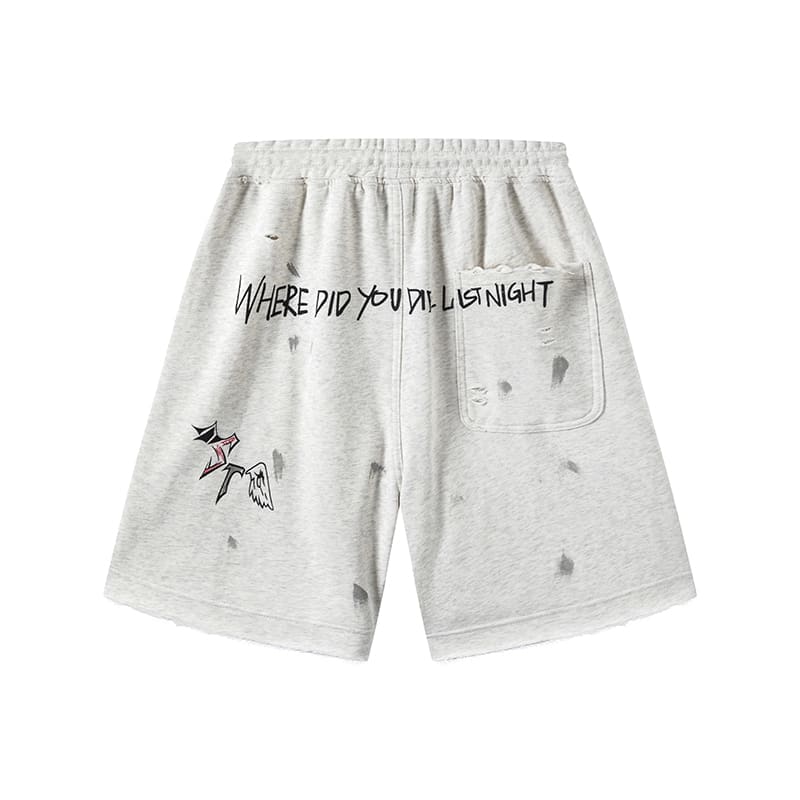sssaint L**is distressed shorts