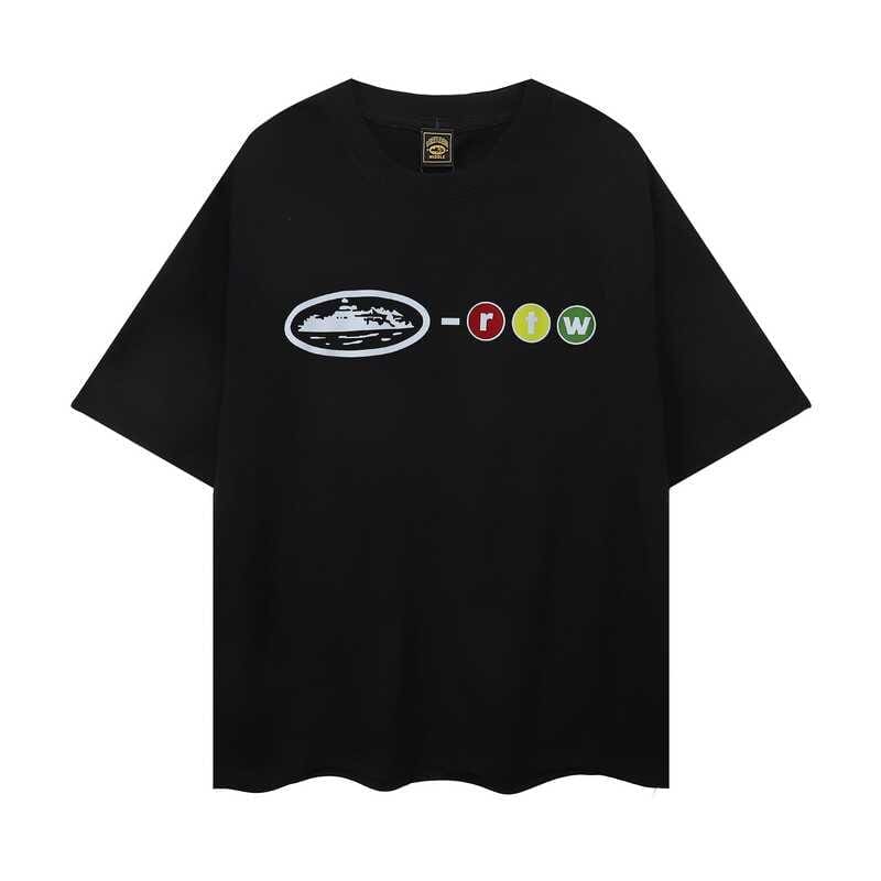 Corteiz Devil Island Letter Print Short Sleeve T-Shirt Men’s Street Fashion Casual Crew Neck