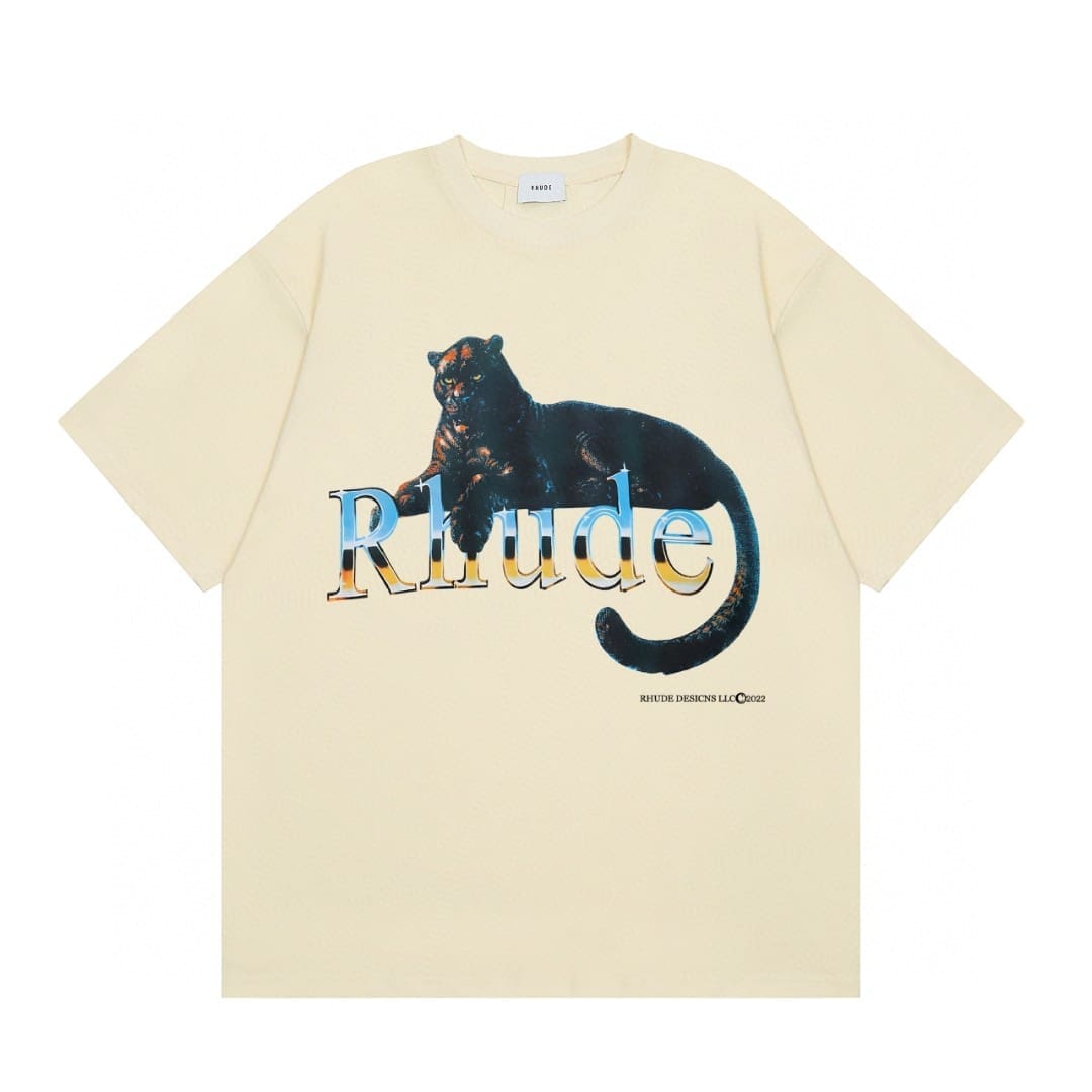 Rhude Leopard Print Short Sleeve T-Shirt