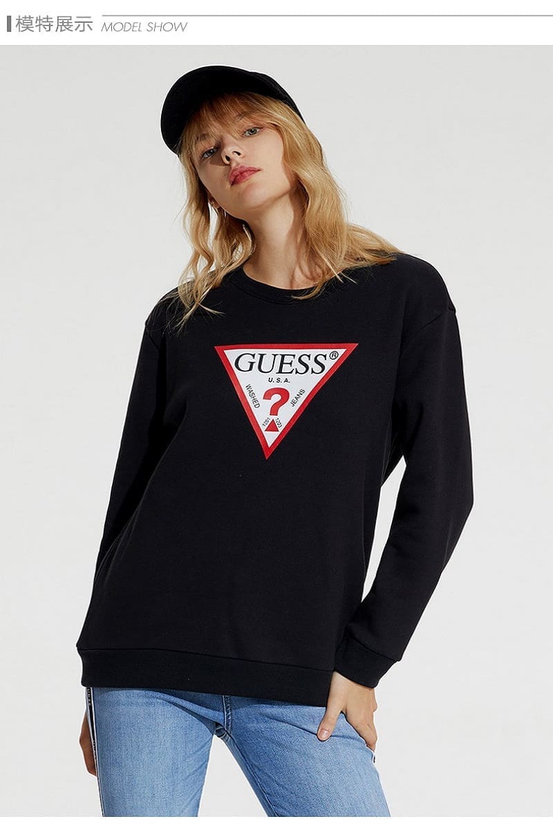 Guess New Round Neck Long Sleeve Printed Casual Sweater for Men
