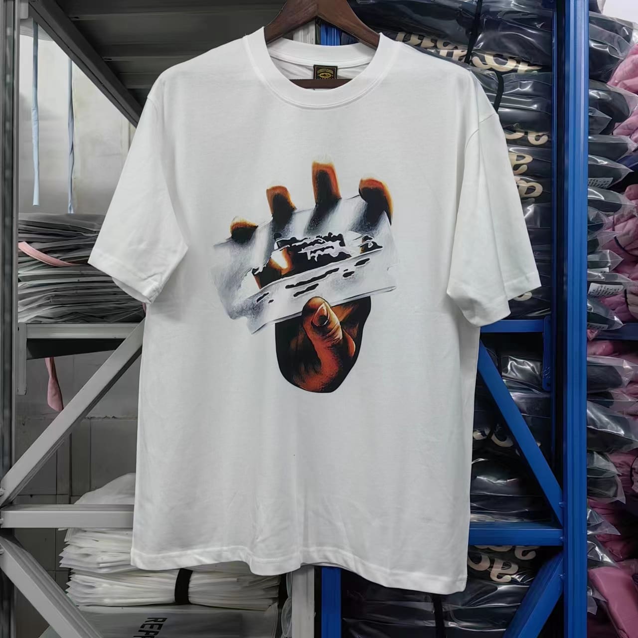 Corteiz Devil Island Printed Cotton Casual Round Neck T-Shirt for Men and Women