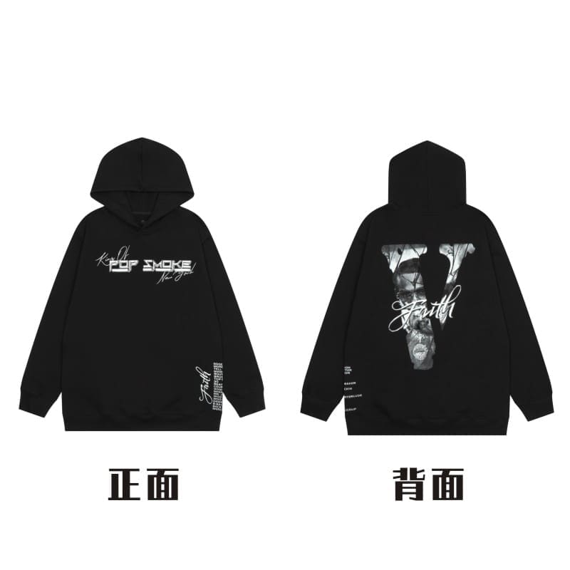 VLONE x Juice WRLD Big V Hoodie for Men and Women High Street Fashion