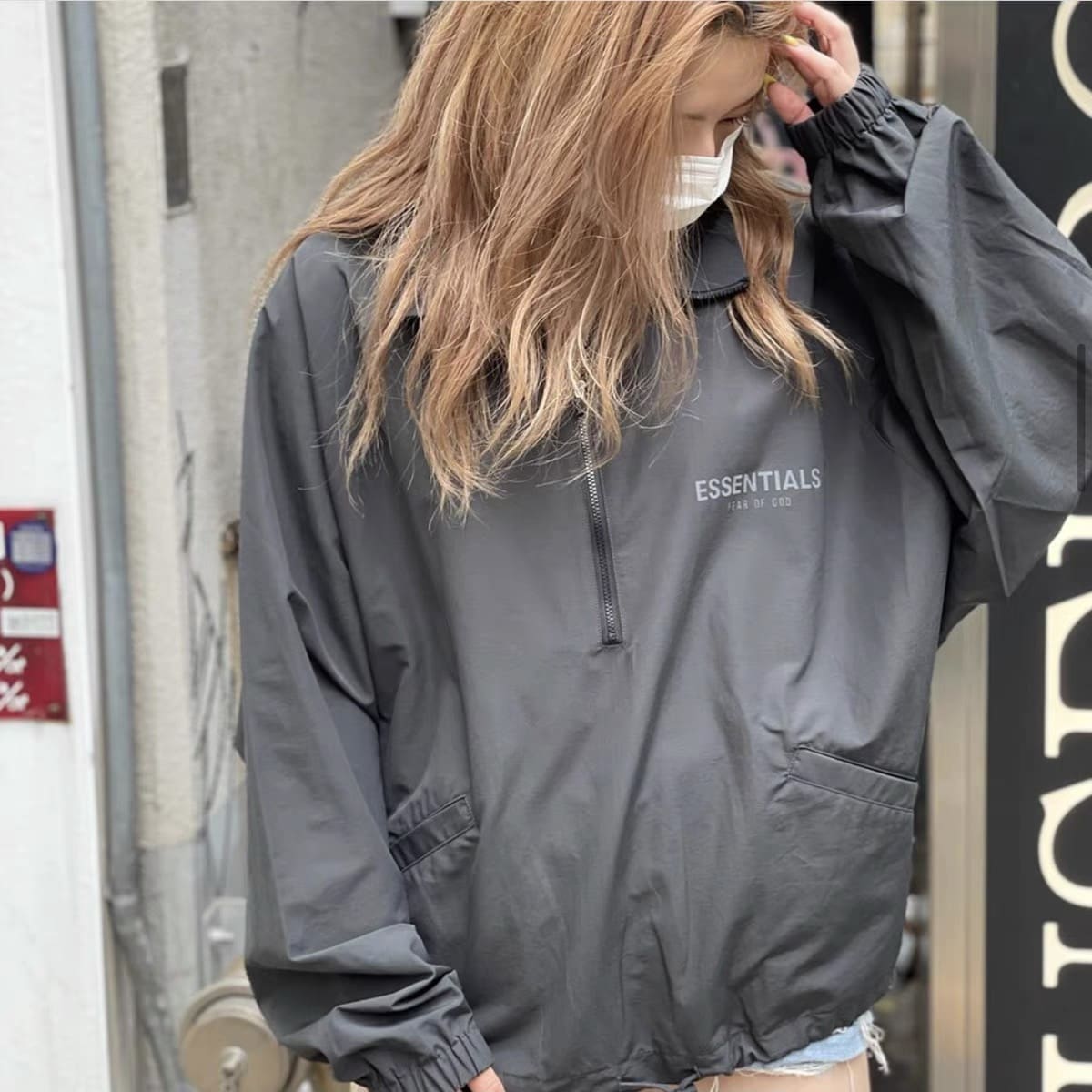 Fear Of God Double Line Essentials Half Zipper Shell Jacket