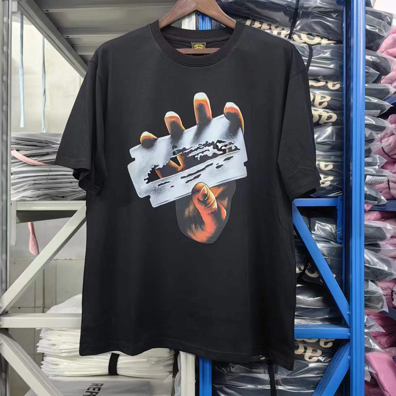 Corteiz Devil Island Printed Cotton Casual Round Neck T-Shirt for Men and Women