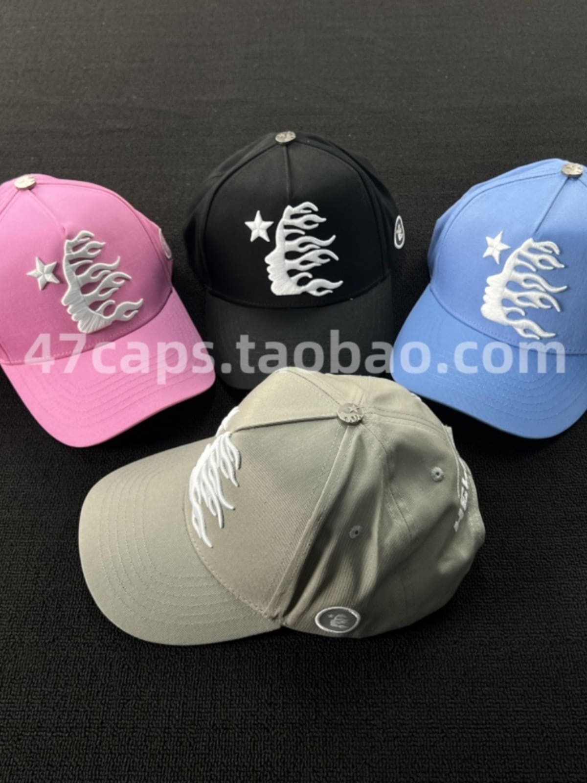 H*lst*r american hip hop adjustable peaked cap with rhinestone