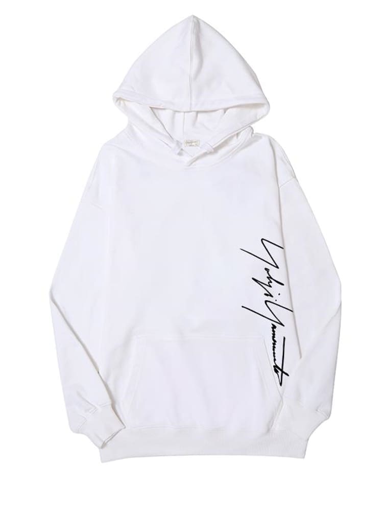 Yohji Yamamoto Vertical Signature Logo Hoodie