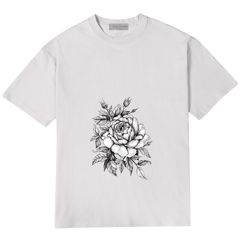 Yohji Yamamoto Sketch Rose Print Tee