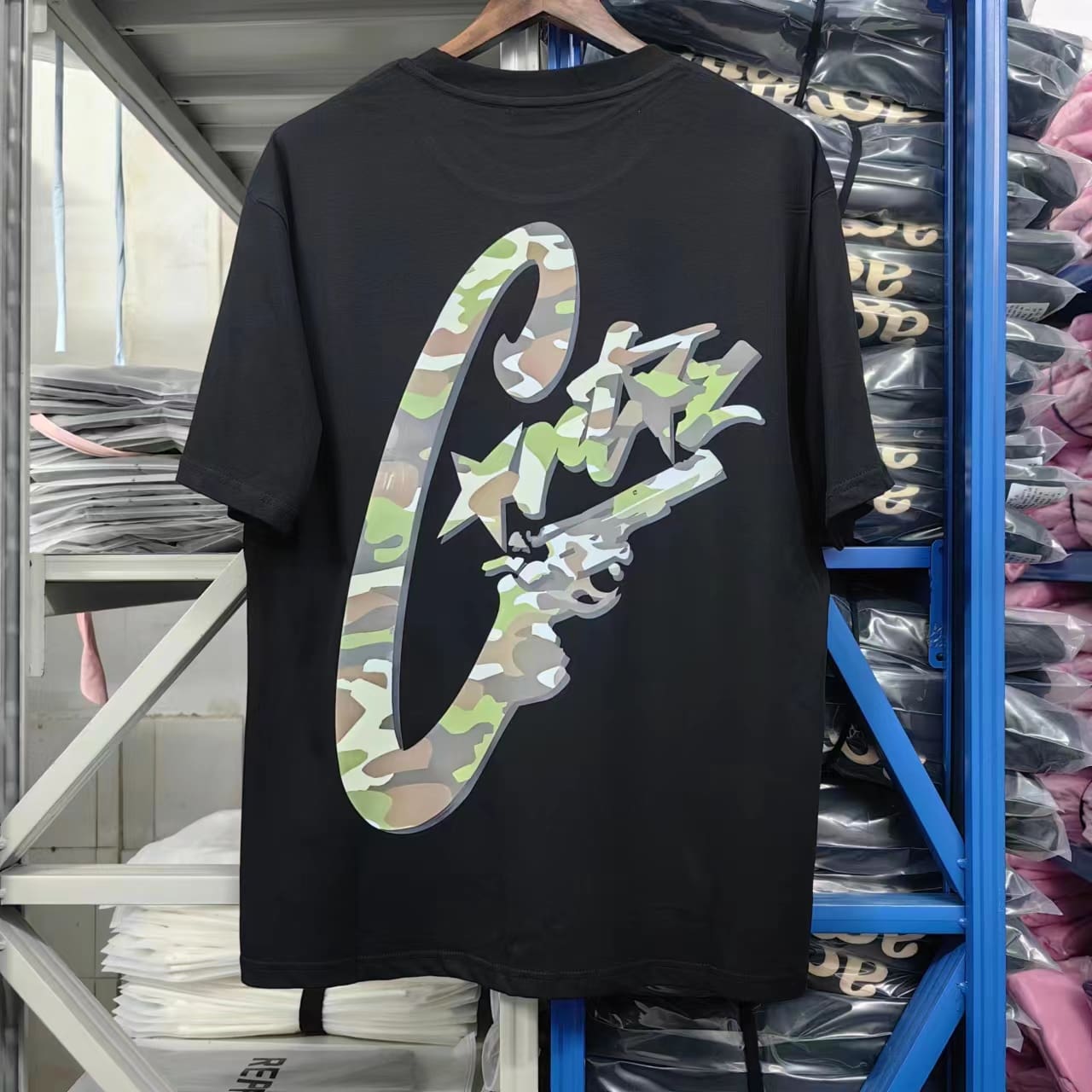 Corteiz Devil Island Printed Cotton Casual Round Neck T-Shirt for Men and Women