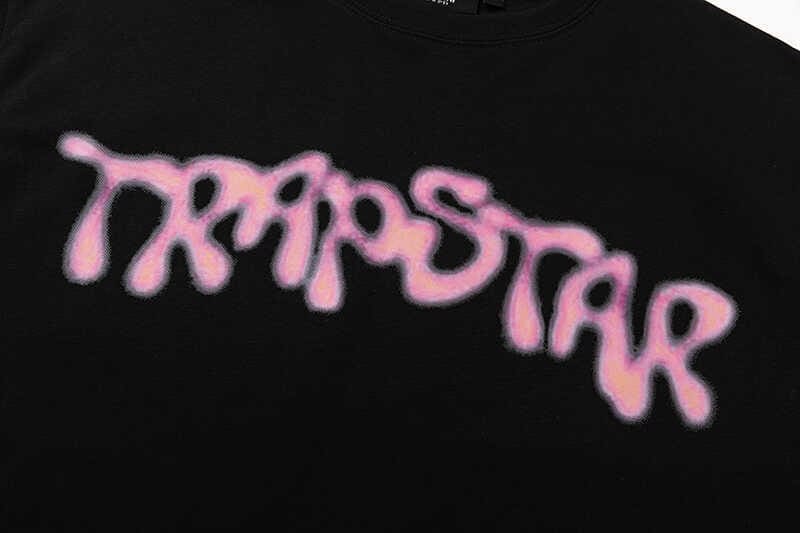 Trapstar Inkjet Pink Letters Print Cotton Round Neck Short Sleeve T-Shirt