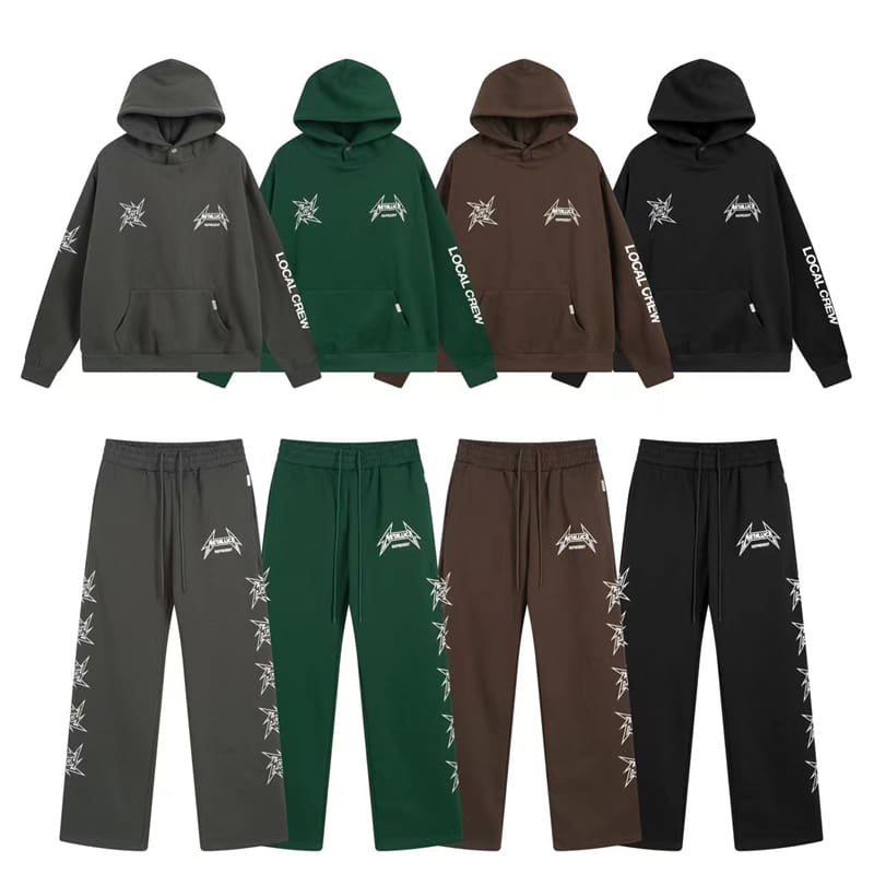 Represent Metal Band Letter Print Hoodie and Fleece Trousers Set