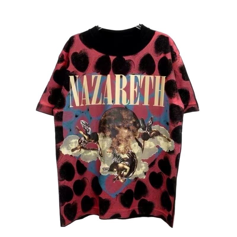 Saint Michael Angel Heart Box Washed T-Shirt for Men and Women