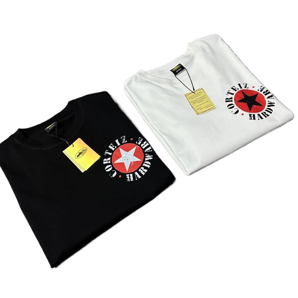 Corteiz Devil Island Star Print Round Neck T-Shirt Casual Loose Short Sleeve for Men and Women