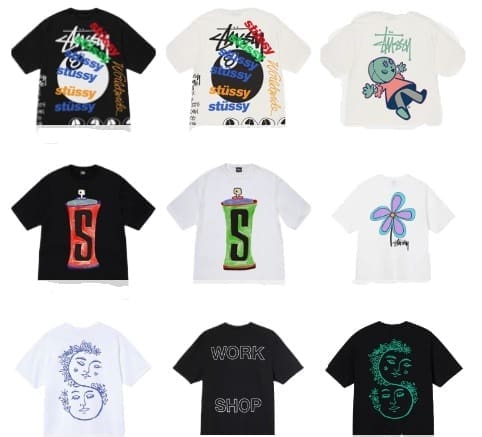 Stussy Crown Surfing Print Short Sleeve T-Shirt for Men and Women 1