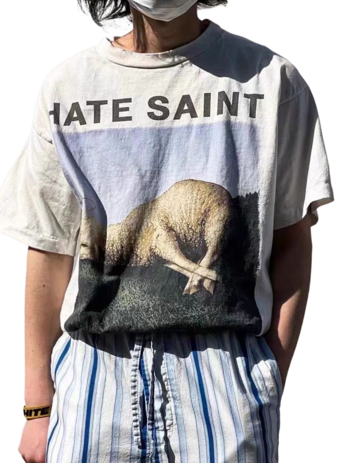 Saint Michael Angel Sheep Printed Loose Short Sleeve T-Shirt for Men and Women