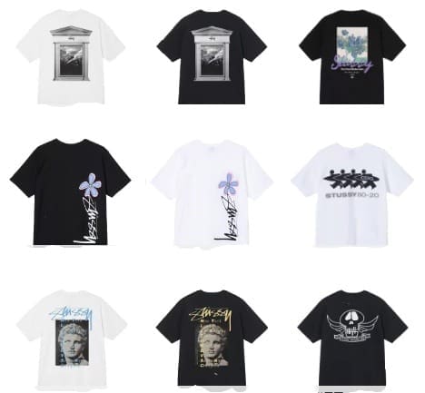 Stussy Crown Surfing Print Short Sleeve T-Shirt for Men and Women