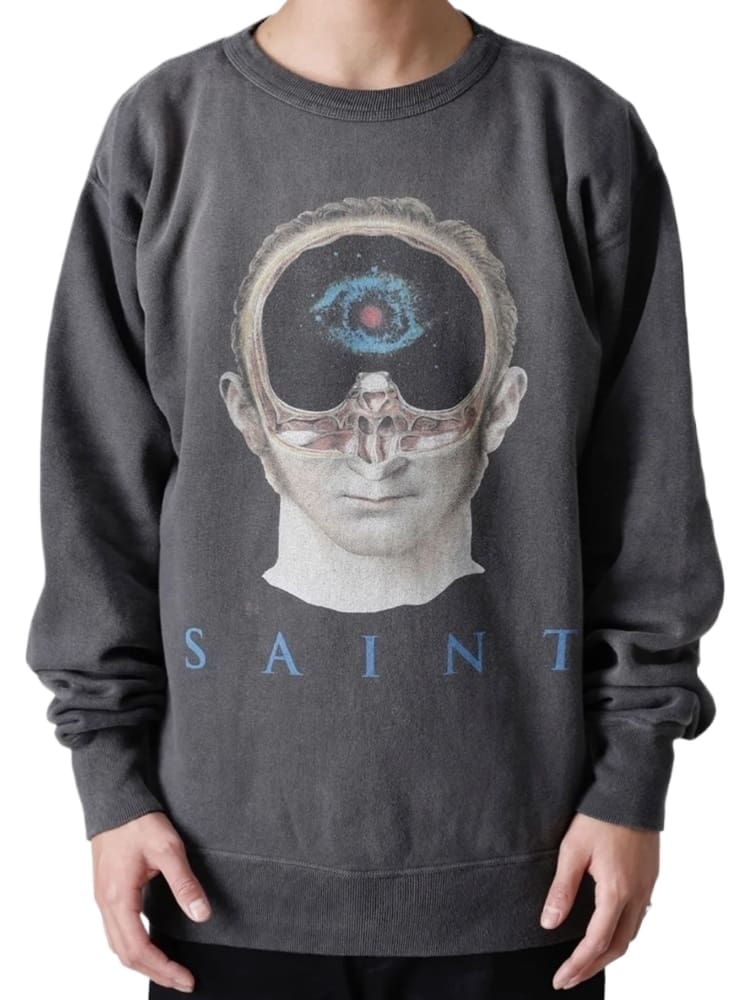 Saint Michael Retro Fleece-Lined Crew Neck Sweater for Men and Women
