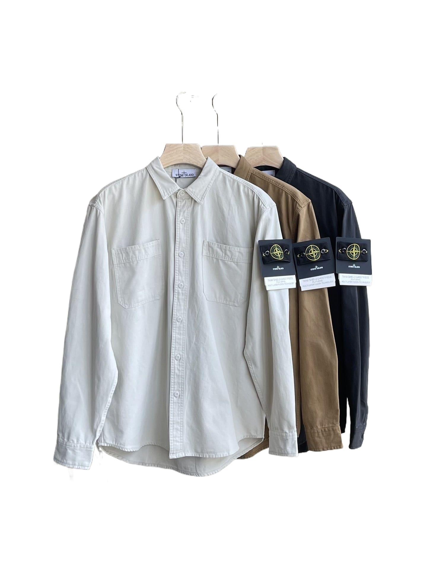 Stone Island Washed Canvas Shirt Men’s Loose Fit Style