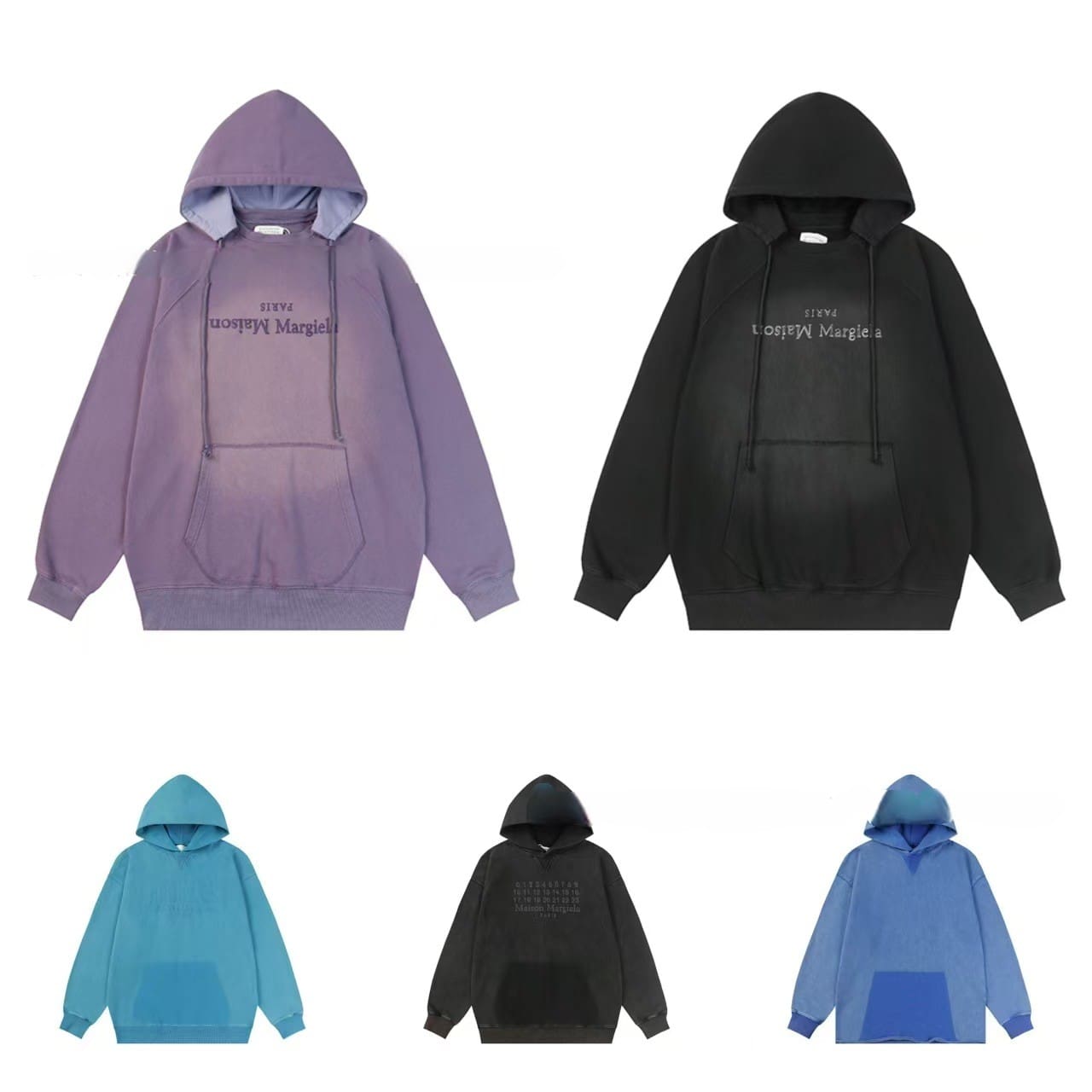 ma*s*n Ma*i*la mm6 washed-out hooded sweater for men and women