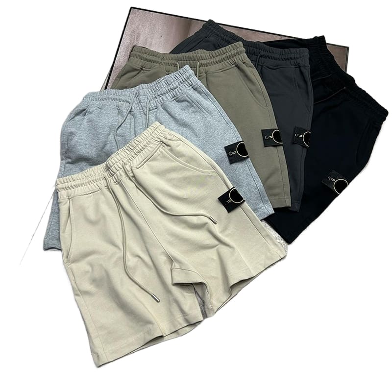 Stone Island Classic Terry Shorts Straight-Leg Casual Pants for Men and Women