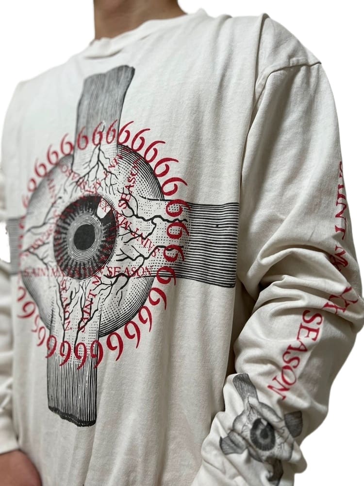 Saint Michael Eyeballs 23FW Loose Long Sleeve T-Shirt for Men and Women