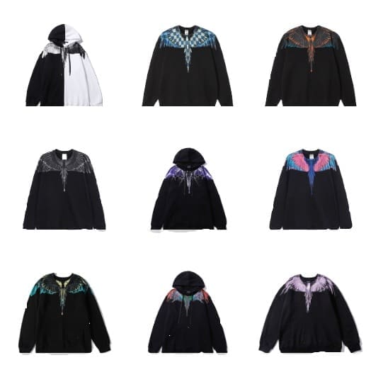 Marcelo Burlon Colorful Feather Phantom Wings Sweater Lightning Blade Hoodie