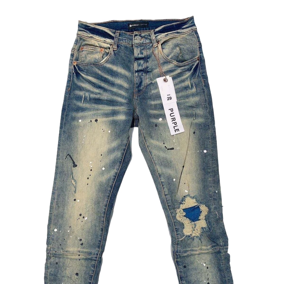 pu*re b*and mud yellow washed high street jeans