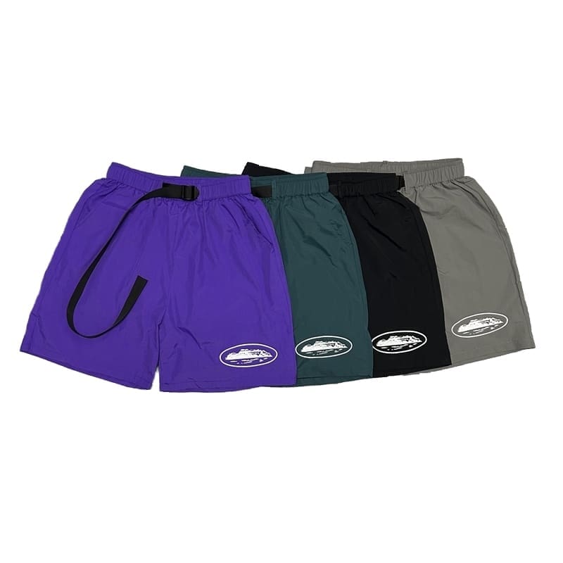 Corteiz Logo Embroidered Quick-Drying Beach Shorts for Men