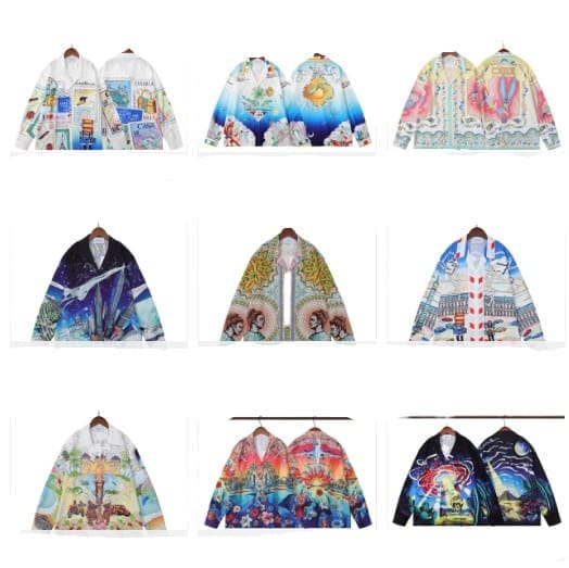 Casablanca Flower Shirt Spring and Autumn Vacation Beach Shirt for Men