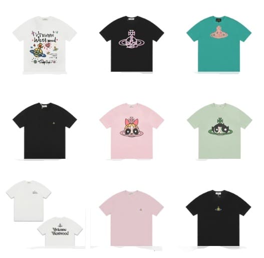 Vivienne Westwood Splash-Ink Embroidery Star Print Loose T-Shirt Half Sleeve