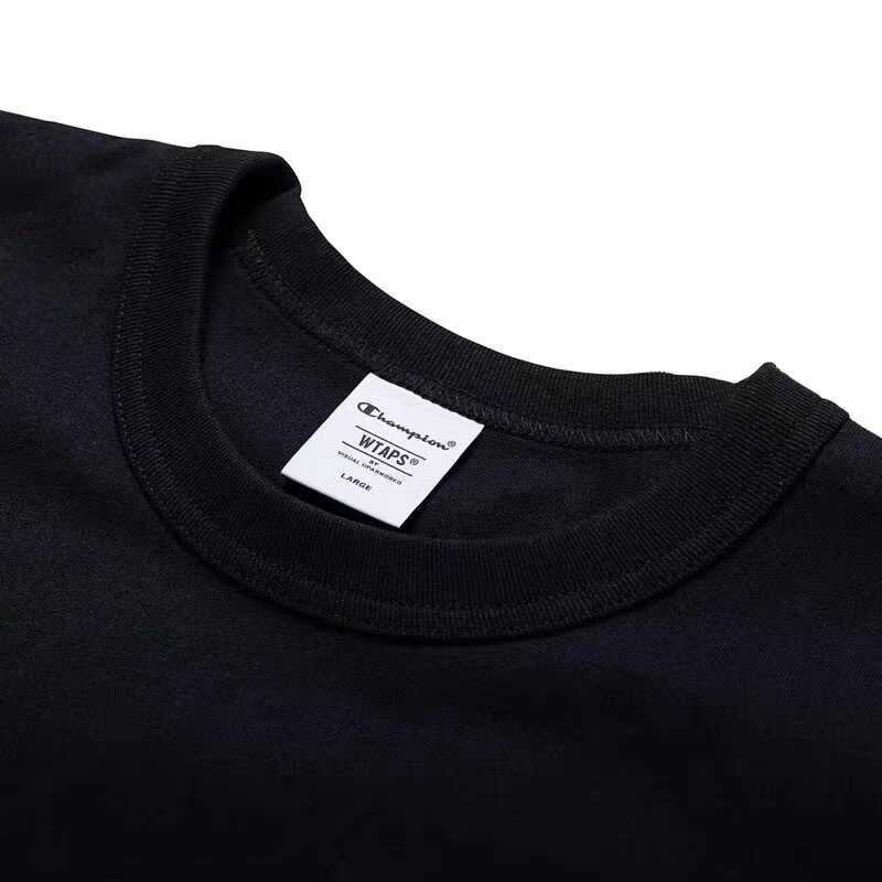 Fashion brand WTAPS CHAMPION joint embroidery Japanese leisure loose CityBoy round neck long sleeve T-shirt