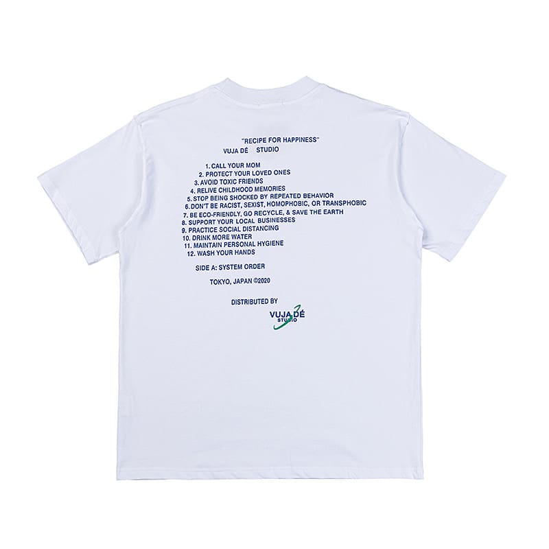 VUJADE 003 printed slogan retro short sleeve T-shirt KENIJMA same high street vibe style men and women