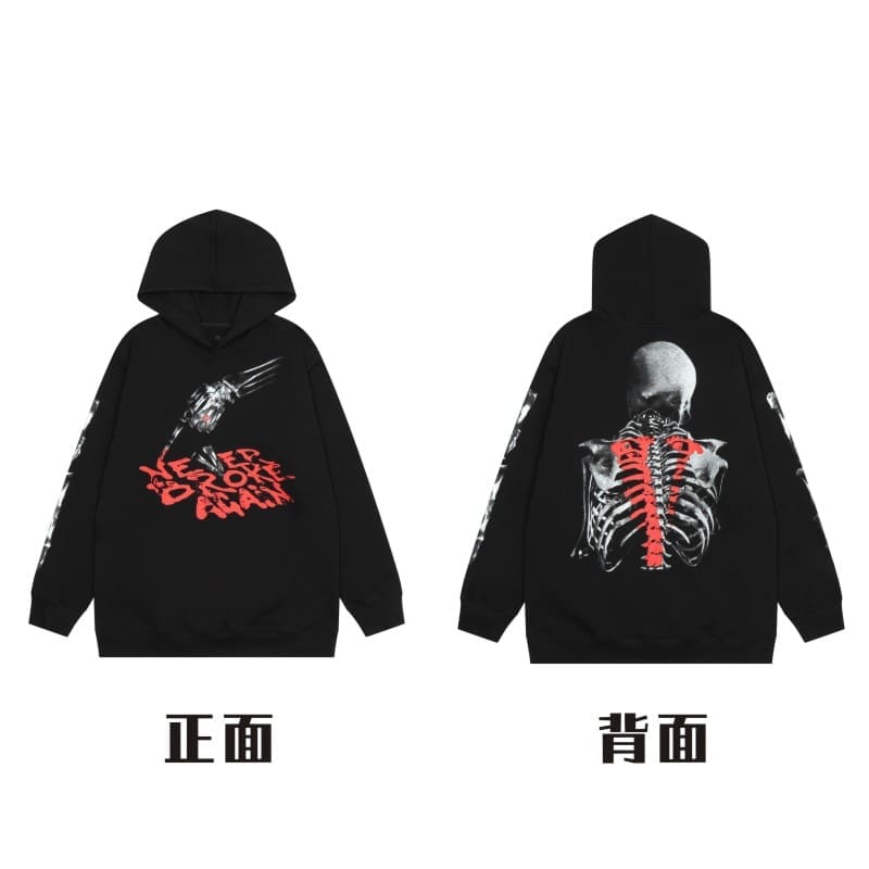 VLONE Large V Hooded Sweater Retro Pullover for Men and Women