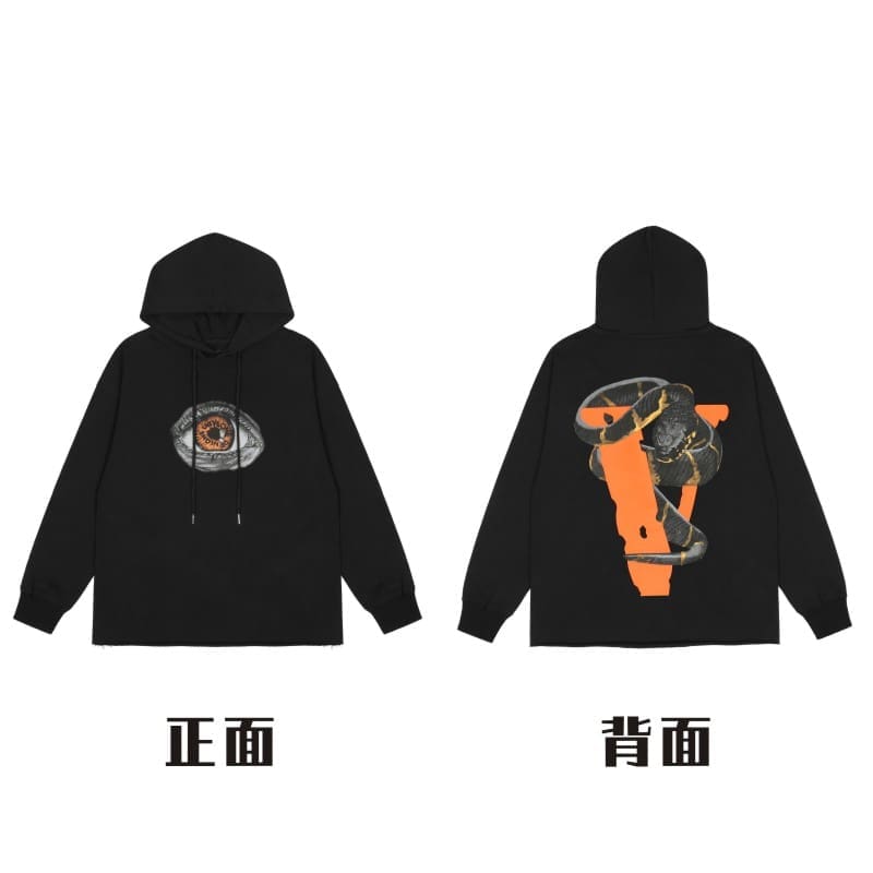 VLONE Large V Hooded Sweater Retro Pullover for Men and Women
