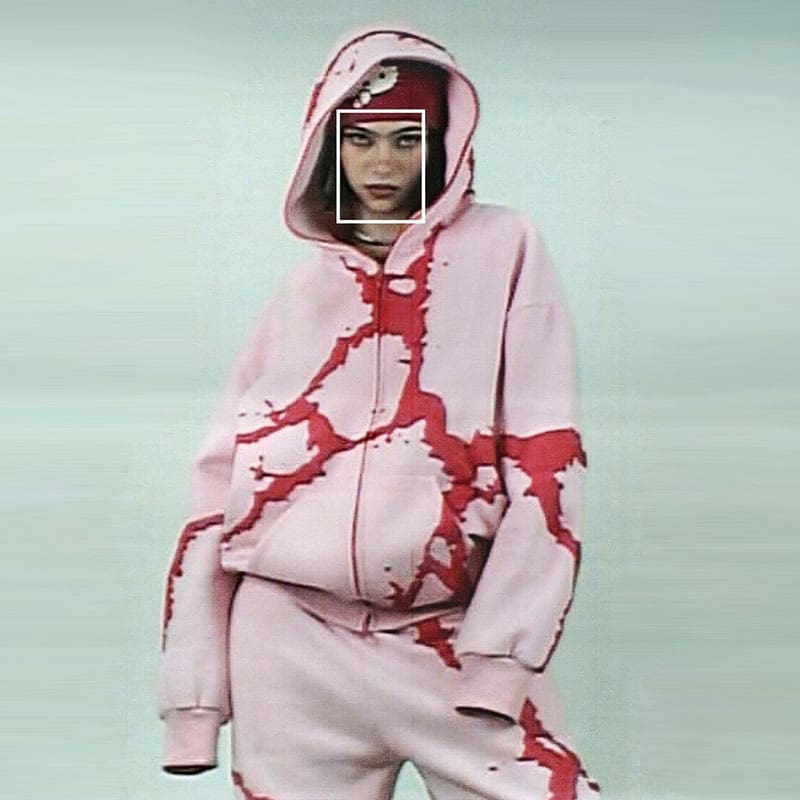 Puff Print Sweater Cardigan Y2K Hip Hop Jacket for Men and Women