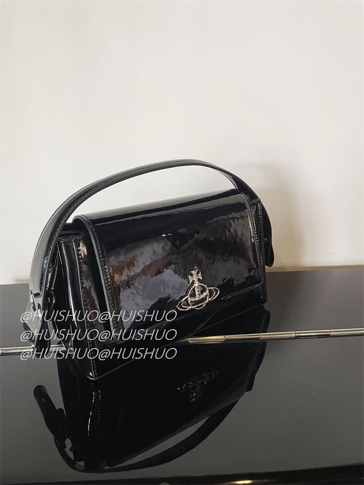 Vivienne Westwood Crocodile Pattern Baguette Shoulder Bag Saturn Chain Design