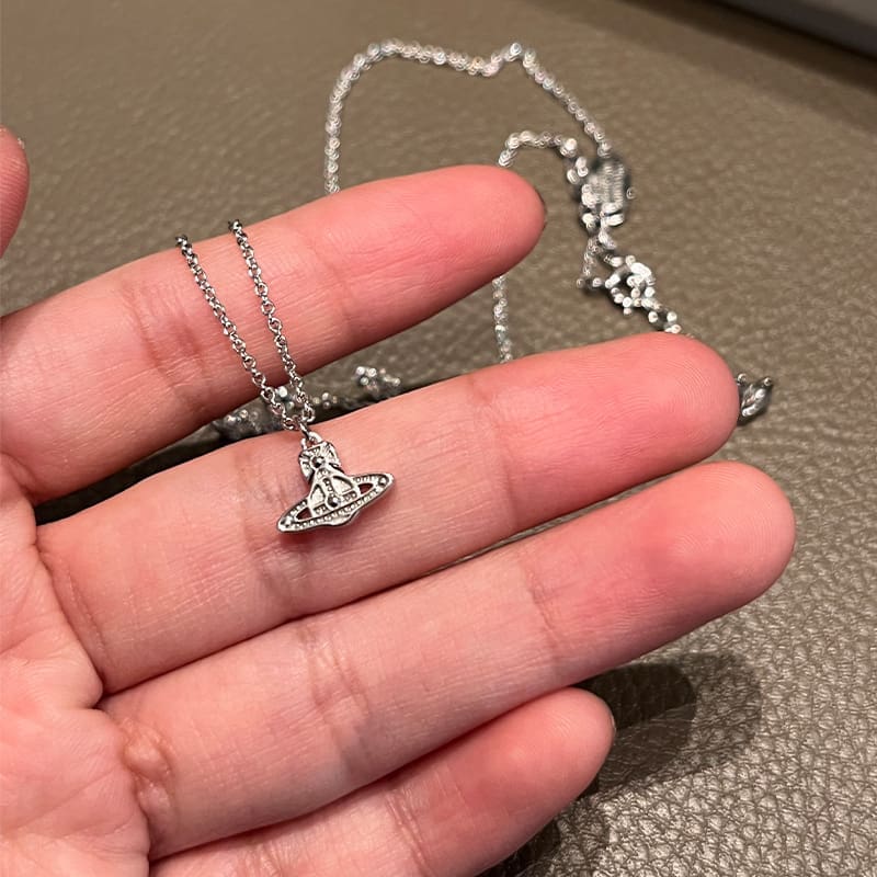 Vivienne Westwood OSLO Mini Saturn Necklace and Stud Earrings 925 Silver