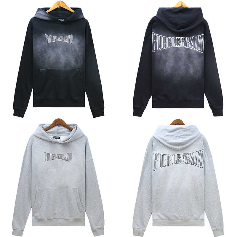 pu*re b*and hooded sweater distressed logo print washed hoodie