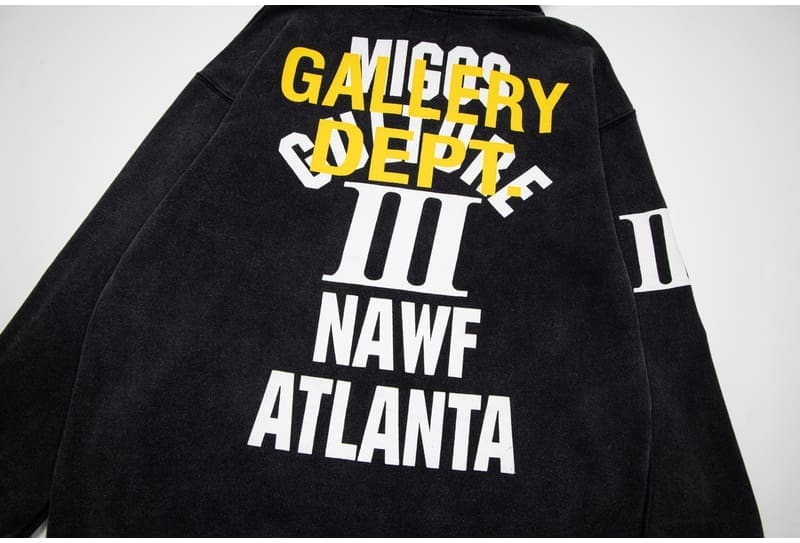 Gallery Dept Letter Slogan Printed Loose Hooded Sweater