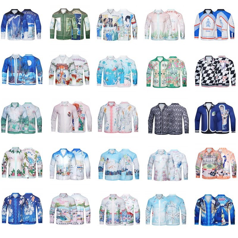 Casablanca Digital Spray Print Long Sleeve Fashion Shirt for Men