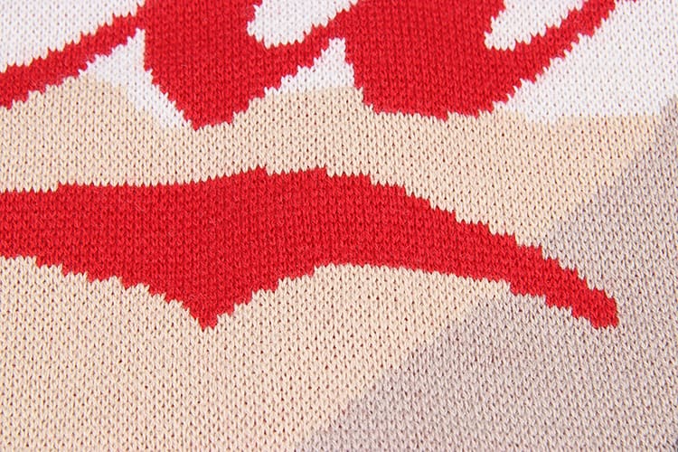 defans spring Maychao Kith joint-name woolen sweater women’s contrast color loose long sleeve V-neck knitted cardigan sweater men