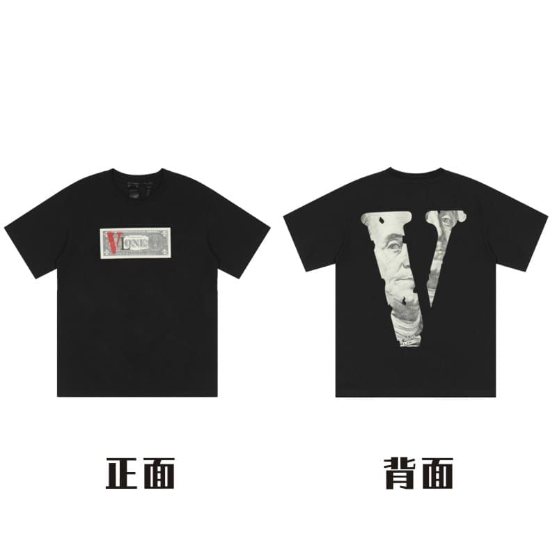 VLONE Large V Short Sleeve High Street T-Shirt Men and Women Summer Style