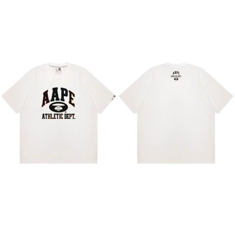 AAPE Ape Head Badge Printed Round-Neck T-Shirt for Men and Women