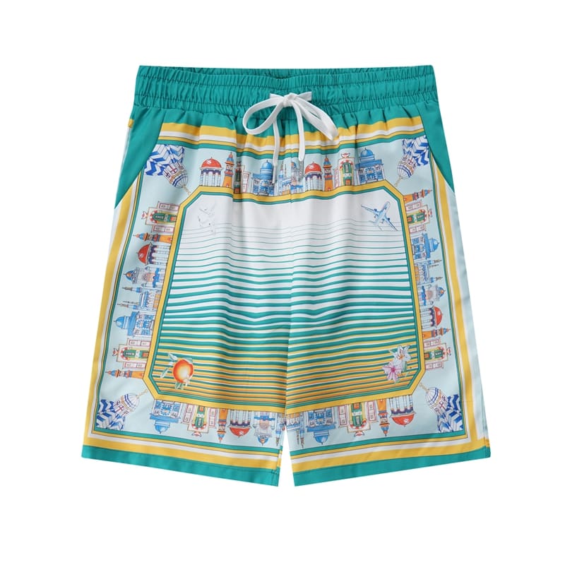 Casablanca Vacation Printed Shirt and Quick-Drying Shorts for Summer