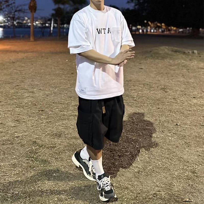 WTAPS DESIGN pocket printed short sleeve Japanese fashion brand CityBoy loose T-shirt for men