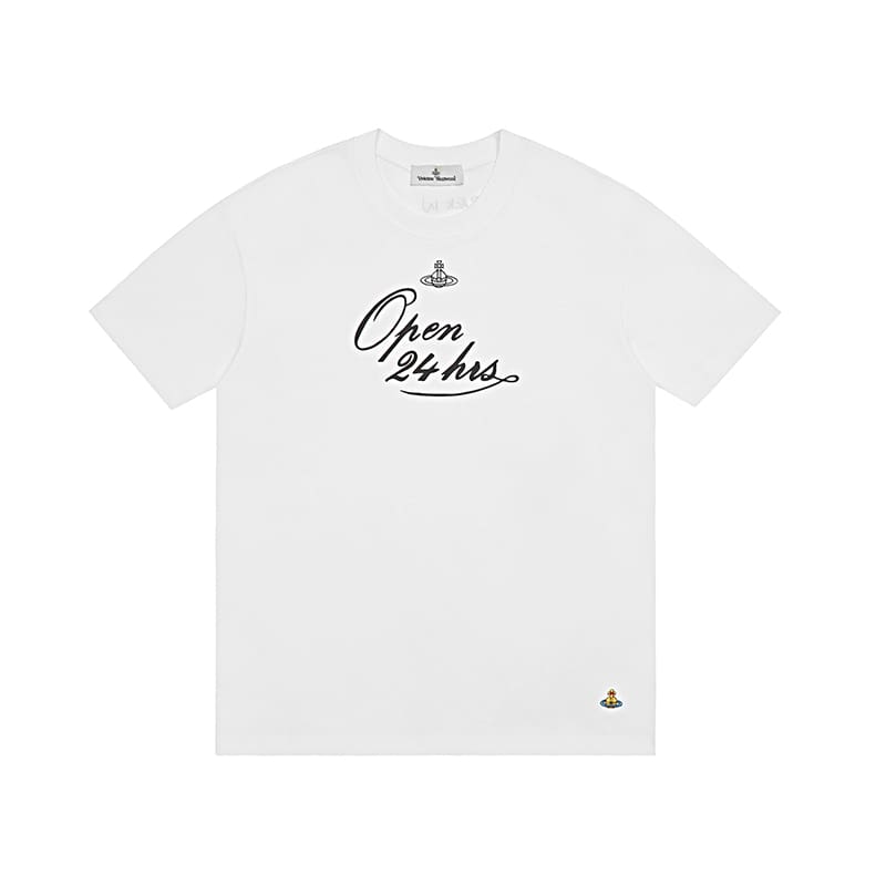 Vivienne Westwood Splash-Ink Embroidered Star Print Round Neck T-Shirt Half Sleeve