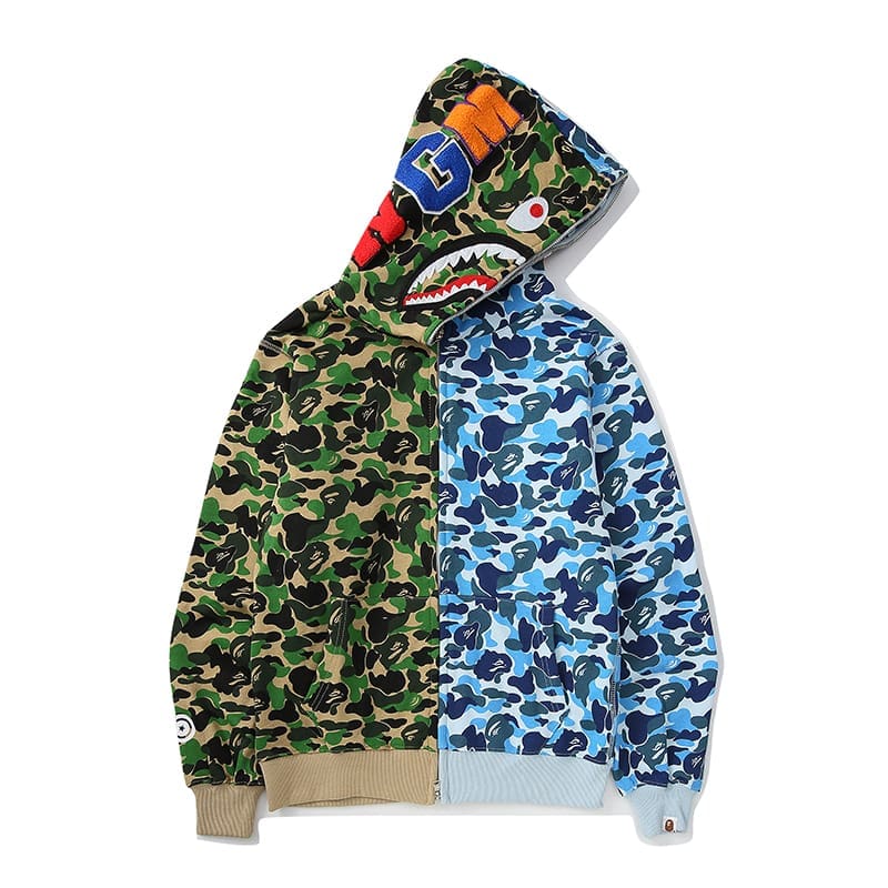 AAPE Ape Head Camouflage Zip Hoodie for Men and Women