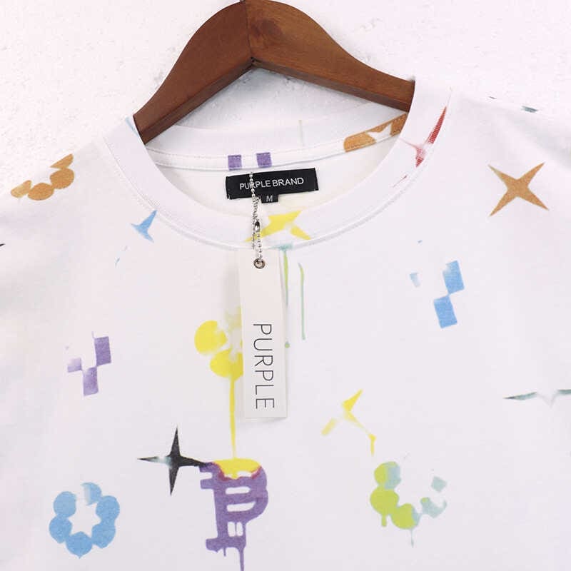 pu*re b*and logo splash paint print t-shirt american high street style