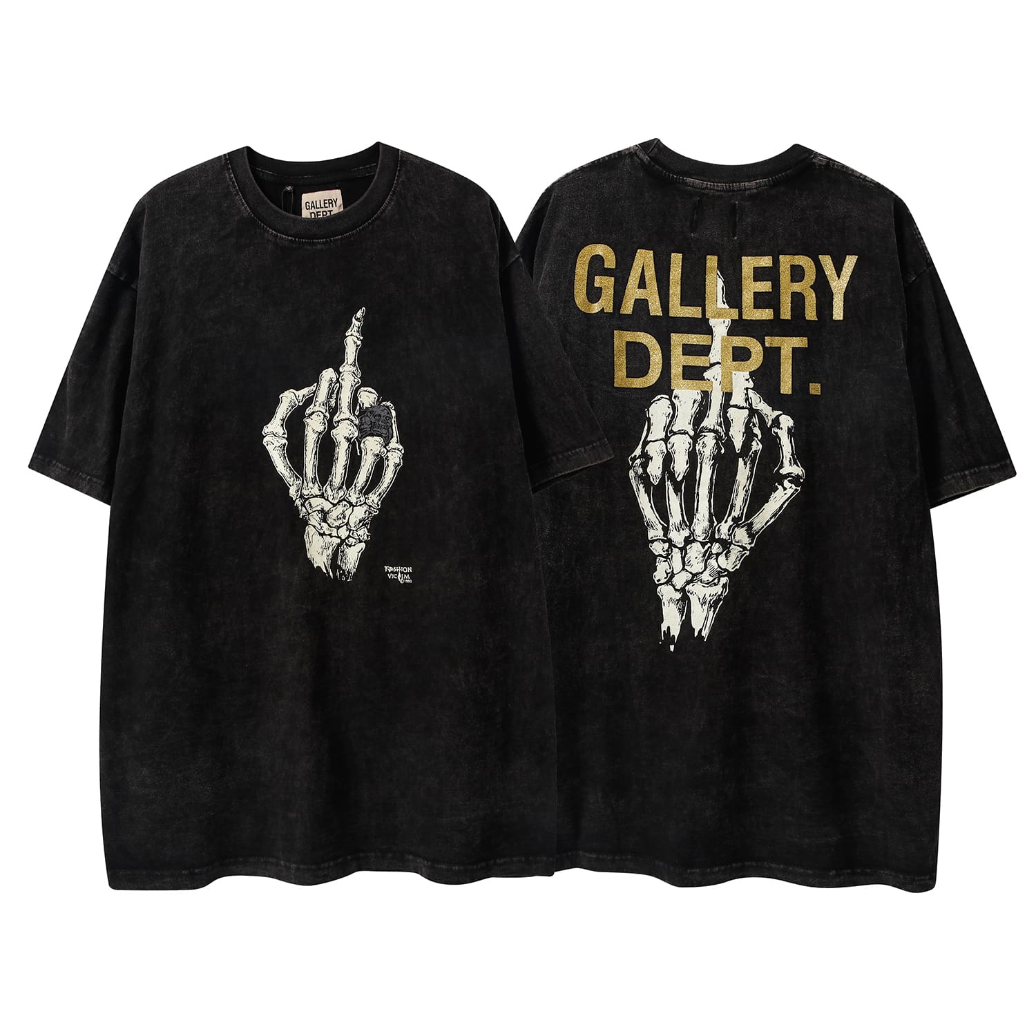 Gallery Dept Retro Paint-Splattered Graffiti Cotton T-Shirt for Men and Women